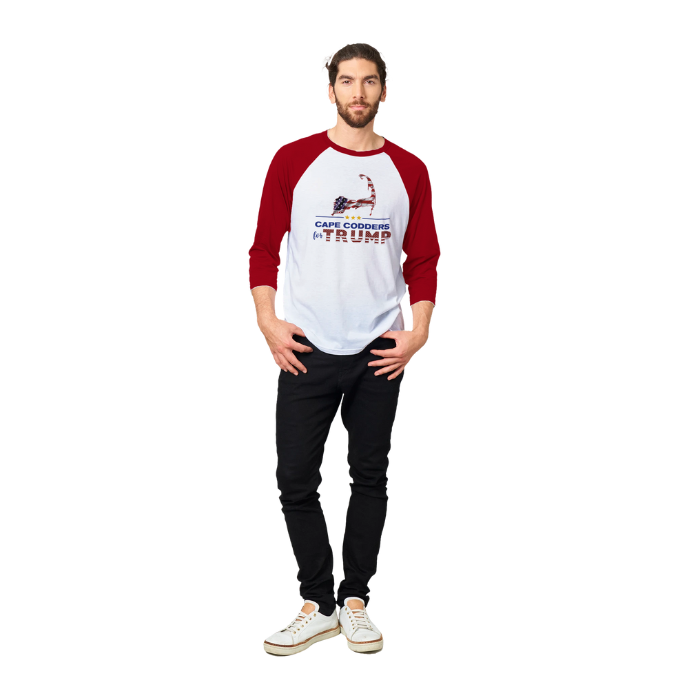Cape Codders for Trump - Unisex 3/4 sleeve Raglan T-shirt