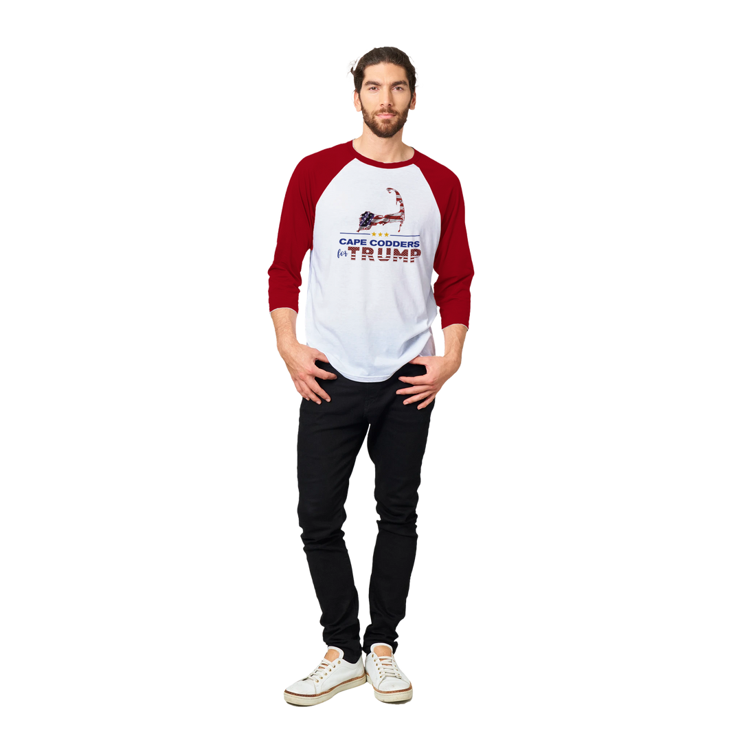 Cape Codders for Trump - Unisex 3/4 sleeve Raglan T-shirt