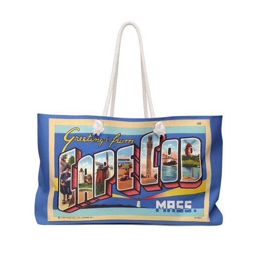 Vintage Postcard Weekender Bag