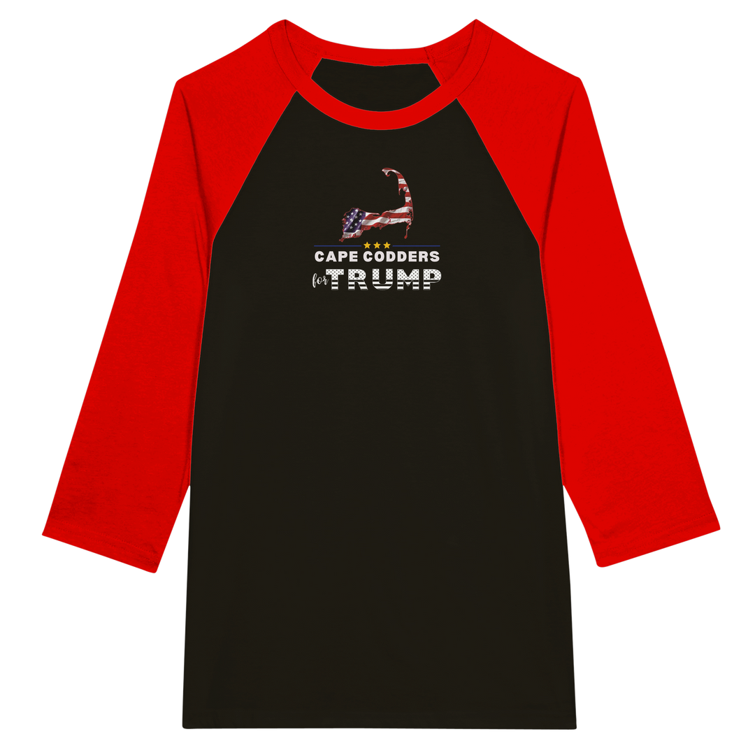 Cape Codders for Trump - Unisex 3/4 sleeve Raglan T-shirt