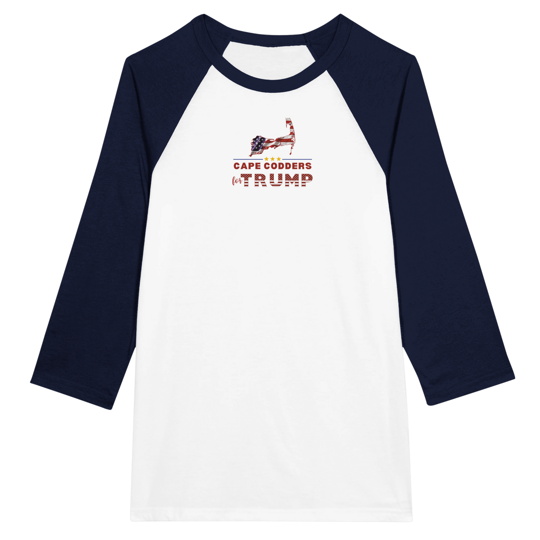 Cape Codders for Trump - Unisex 3/4 sleeve Raglan T-shirt