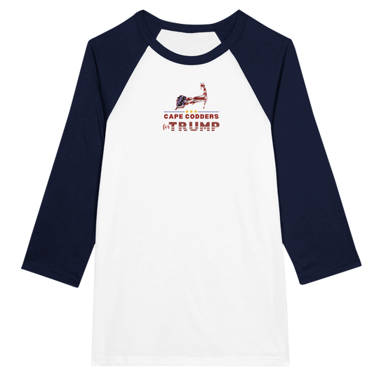 Cape Codders for Trump - Unisex 3/4 sleeve Raglan T-shirt