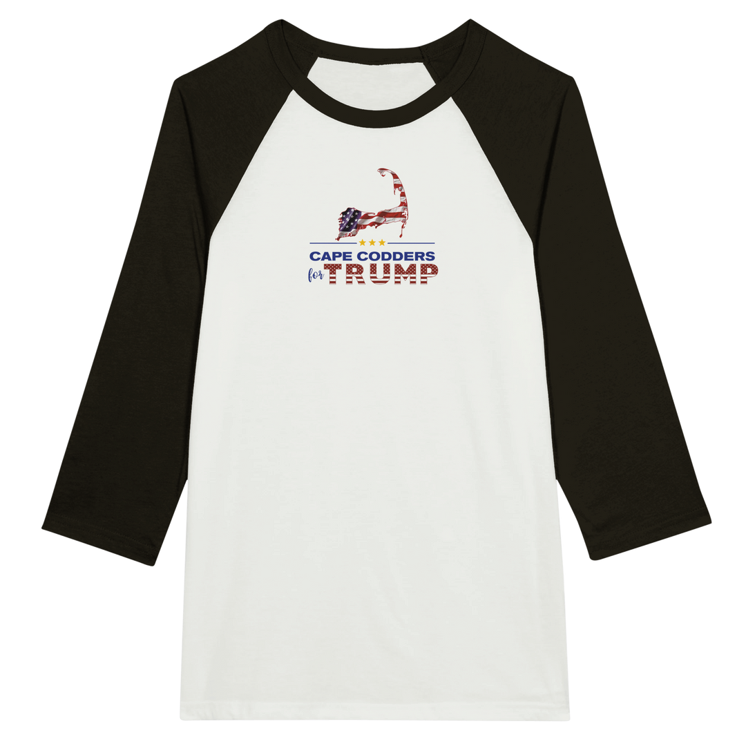 Cape Codders for Trump - Unisex 3/4 sleeve Raglan T-shirt