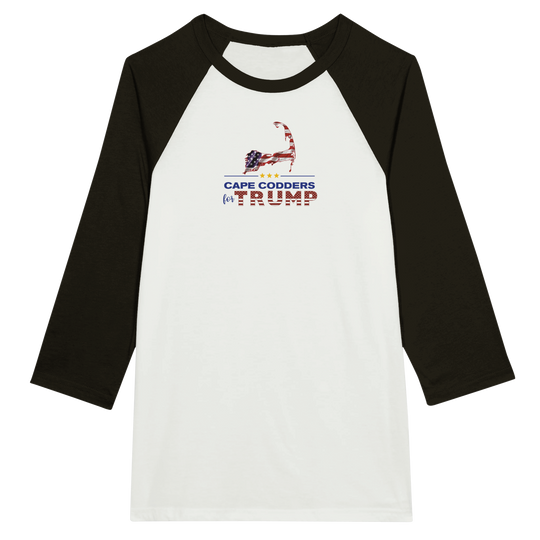 Cape Codders for Trump - Unisex 3/4 sleeve Raglan T-shirt
