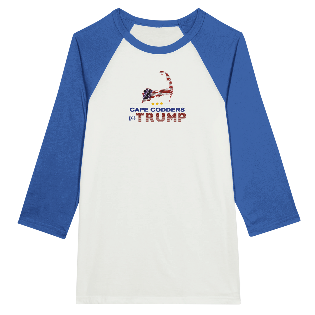 Cape Codders for Trump - Unisex 3/4 sleeve Raglan T-shirt