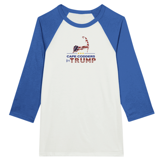 Cape Codders for Trump - Unisex 3/4 sleeve Raglan T-shirt