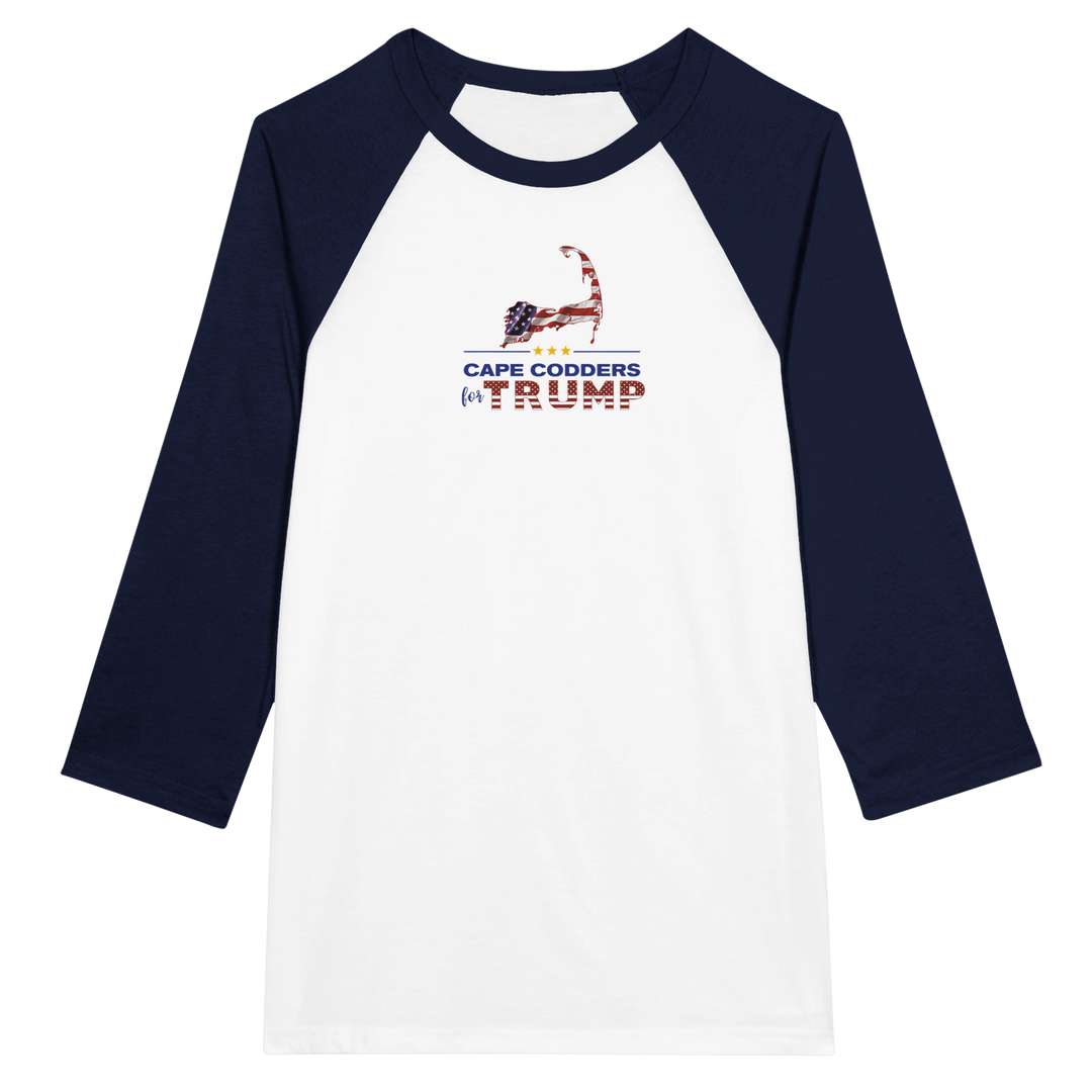 Cape Codders for Trump - Unisex 3/4 sleeve Raglan T-shirt