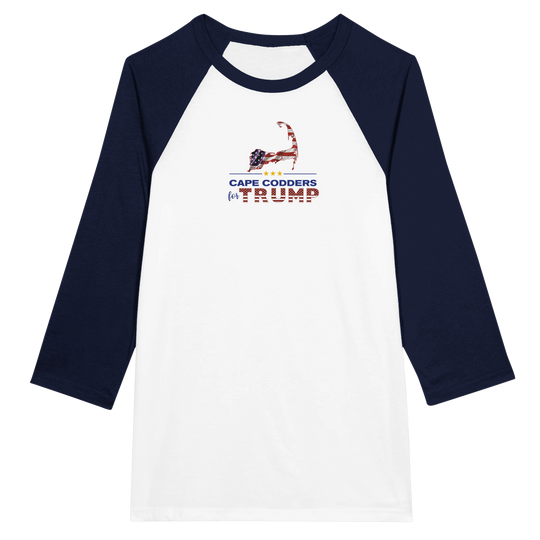 Cape Codders for Trump - Unisex 3/4 sleeve Raglan T-shirt