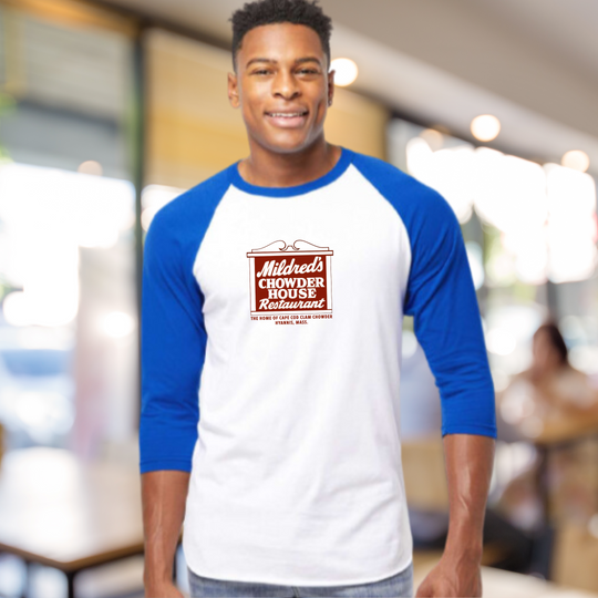 Mildred's Chowder House | Unisex 3/4 sleeve Raglan T-shirt