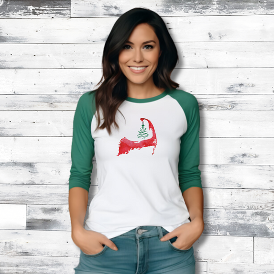 Tree Ornament | Unisex 3/4 Sleeve Raglan T-shirt