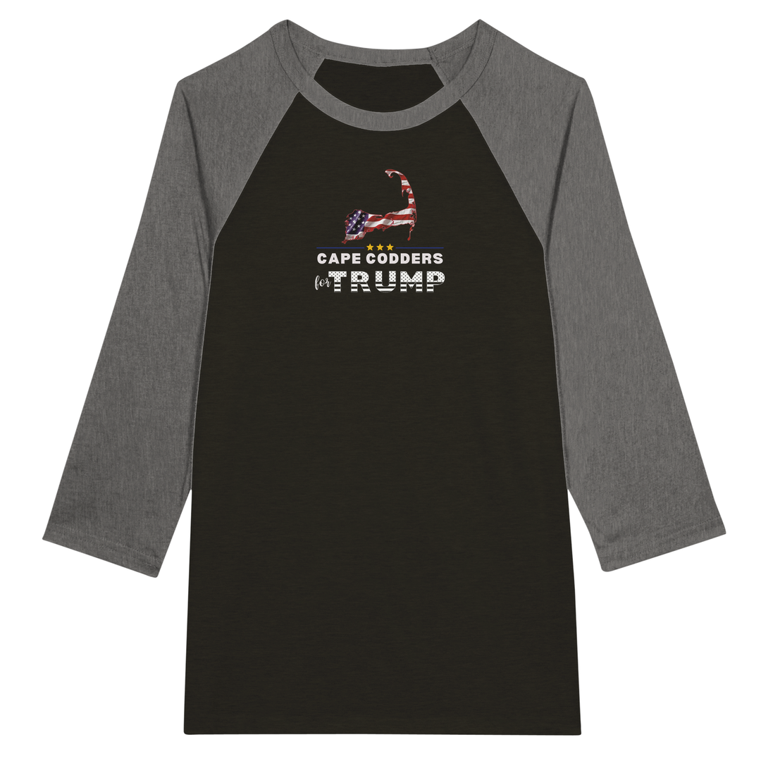 Cape Codders for Trump - Unisex 3/4 sleeve Raglan T-shirt