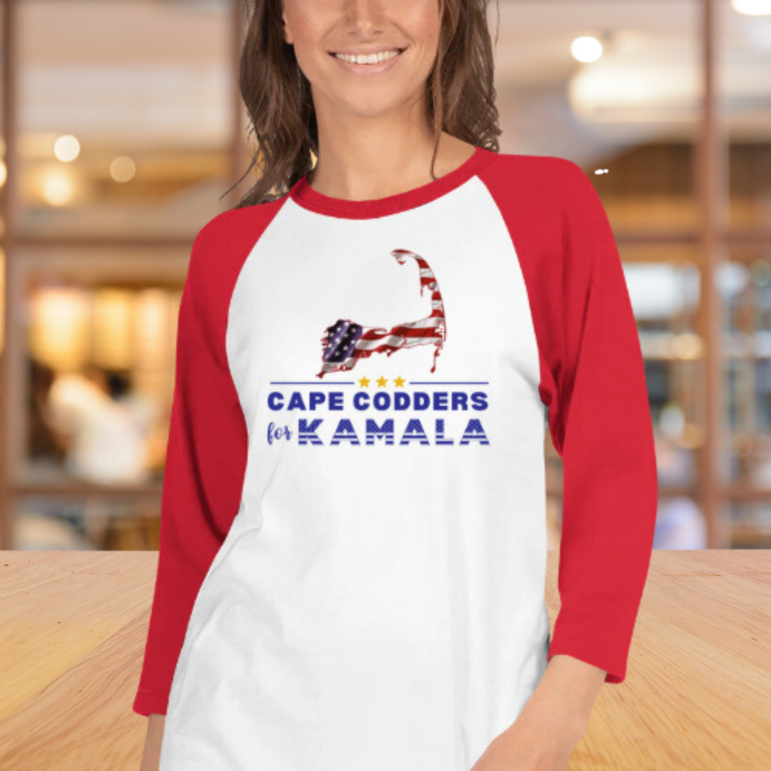 Cape Codders for Kamala - Unisex 3/4 sleeve Raglan T-shirt