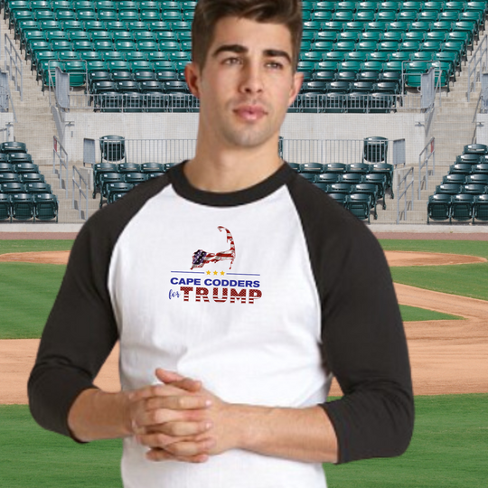 Cape Codders for Trump - Unisex 3/4 sleeve Raglan T-shirt
