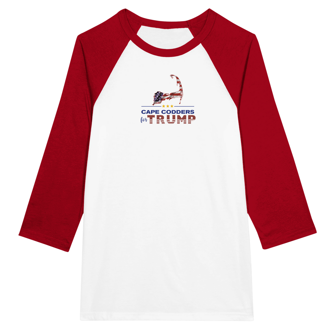 Cape Codders for Trump - Unisex 3/4 sleeve Raglan T-shirt
