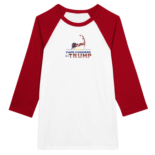 Cape Codders for Trump - Unisex 3/4 sleeve Raglan T-shirt